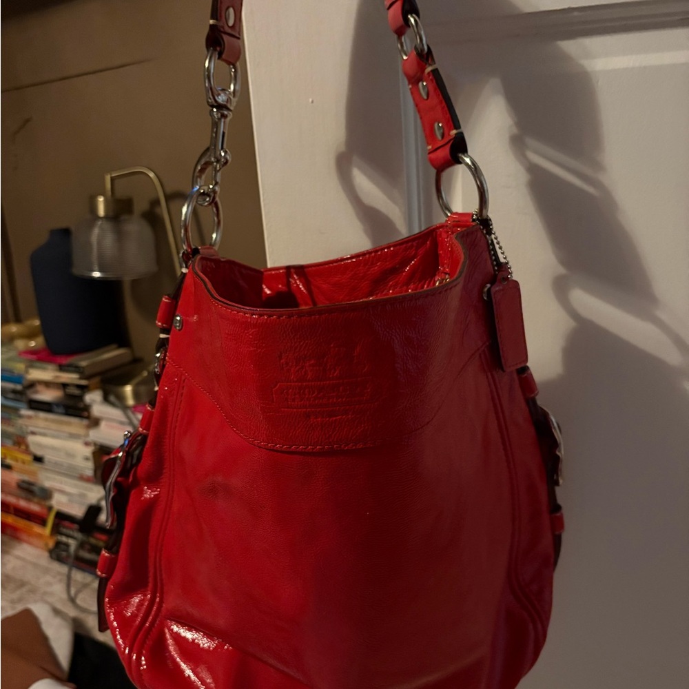 Coach (2000’s) Pink Patent Leather Shoulder Bag